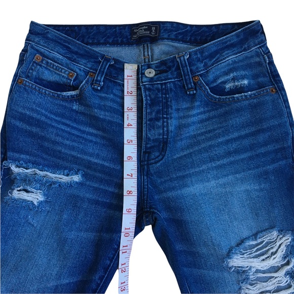 Abercrombie & Fitch Ames Slim Boyfriend Distressed Buttonfly Jeans Size 25 - Picture 13 of 17